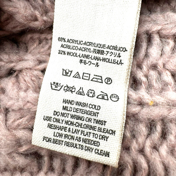 FREE PEOPLE Women's Small Crashing Waves Pullover Sweater Wool Dusty Rose‎ Mauve - Picture 5 of 8